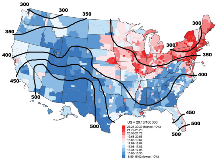 Garland cancer map