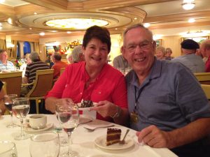 Tom Braun and Gail at birthday dinner