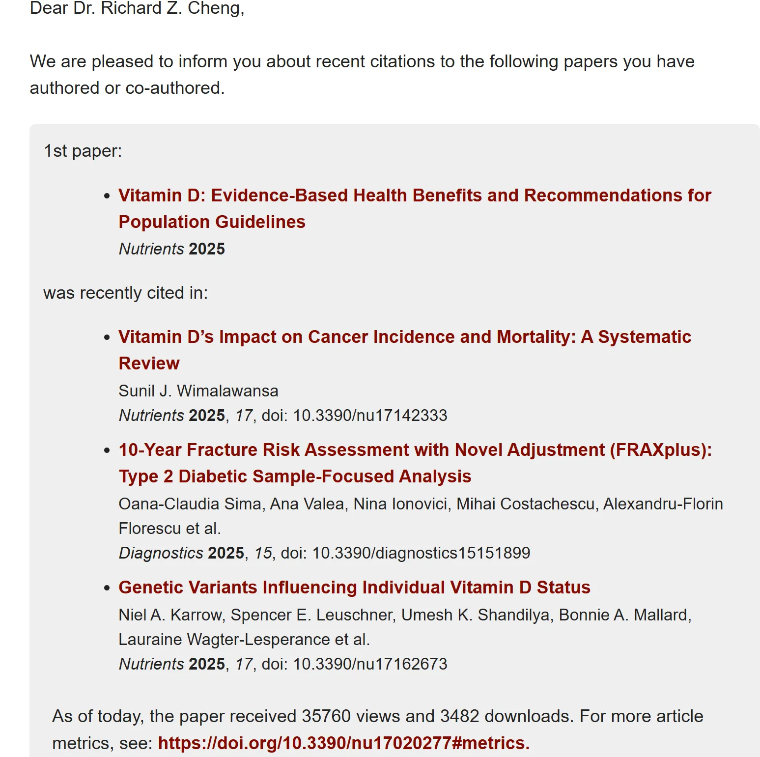 Figure 3. Recent Citations